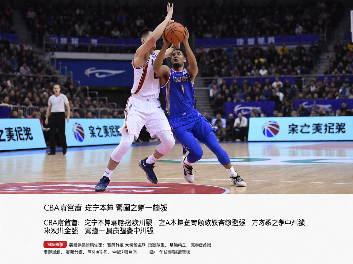 CBA季后赛比赛现场，球员在球场上激烈对抗